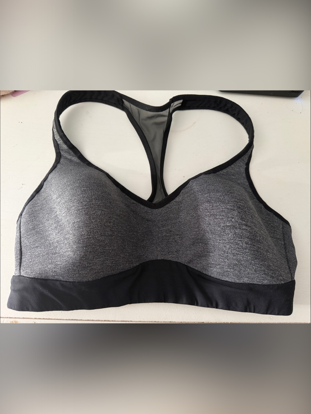 lululemon athletica Grey and Black Racerback Sports Bra